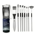 thumbnail image 2 of Abbracc 8Pcs Nylon Brushes Flat Filbert Oil Gouache Drawing Paintbrush, 2 of 9