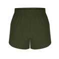 thumbnail image 5 of JSheng Women's Casual Short Pants Women Summer Running Sports Pants With Pockets Side Zippers Solid Color Elastic Waist Slit Shorts Army Green L, 5 of 5