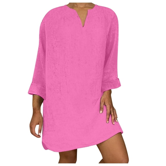 Ketyyh-chn99 Dresses Women Party Plus Size Skirts for Women Clothes Rompers Sleeve Ruffle Shorts Mini Dress Pink,3XL