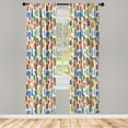 thumbnail image 3 of Ambesonne Feathers Curtains, Watercolor Style Art Print, Pair of 28"x84", Multicolor, 3 of 5