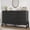 Black, variant on EastVita Black Freestanding 52 Inch Wide Dresser with 6 Large Storage Drawers Closet Storage Dresser Chest for Living Room and Bedroom and Entryway