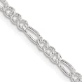 thumbnail image 2 of Sterling Silver 3mm Pavé Flat Figaro Chain Necklace Size 26, 2 of 4