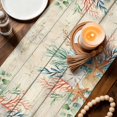 thumbnail image 2 of Beige Beach Coastal Cotton Linen Table Runner for Dining Kitchen, Summer Nautical Coral Shell Botanical Vintage Wedding Outdoor Party Tablerunners, Dresser Scarf Tablecloth Runners 13x36 Inches, 2 of 9