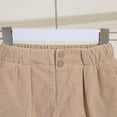 thumbnail image 5 of AHTJRT Corduroy Shorts for Girls Elastic Waist Front Button Shorts with Pockets Comfort Lightweight Spring Summer Lounge Outdoor Short Pants Khaki 4-5 Years, 5 of 7