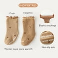 thumbnail image 3 of Toddler Baby Socks - Ankle Crew Cotton Newborn Socks, 5 Pairs Anti Slip Warm Thick Cotton Unisex Frilly Ruffle, 3 of 5