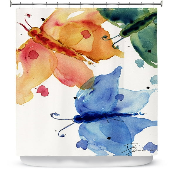 Shower Curtains 70" x 93" from DiaNoche Designs by Dawn Derman - Three Moths I