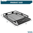 thumbnail image 4 of Shininglove 46" x 36" Black Roof Rack Cargo Basket – Heavy-Duty 200LB Capacity Rooftop Carrier for SUV, Truck, Van, 4 of 4