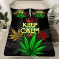 thumbnail image 2 of Erosebridal Marijuana Full Sheet Sets, Green Cannabis Leaf Bedding Full Size, Super Cozy 4pcs, 2 of 6
