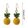 thumbnail image 2 of Gold Pineapple Fruit Earrings Dangle Drop Design Cute Food Jewelry for Women Birthday Present, 2 of 8