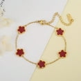 thumbnail image 5 of Clover Jewelry Set 18K Gold Plated Stainless Steel Necklace with Flower Design Four leaf clover for Women, Elegant Four Leaf Clover Necklace Floral Style Jewelry, 5 of 7