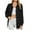 Black, variant on cfhntfmh Womens Casual Shirts Loose Lapel Neck Long Sleeve Buttons down Blouses Fall Lounge Solid Color Jackets with Pockets