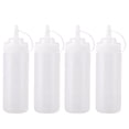 thumbnail image 7 of 4pcs Plastic 12 Oz Squeeze Bottle Condiment Storage Kitchen Bar Ketchup Olive Oil Dispenser White, 7 of 7