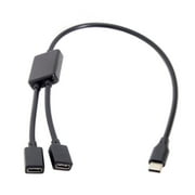 Type C Male to Dual USB C Female Splitter Convter Hub Adapter Data Cable 30cm for USB C Laptop PC Smartphone Computer