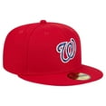 thumbnail image 3 of Men's New Era Red Washington Nationals Checkered Undervisor 59FIFTY Fitted Hat, 3 of 6