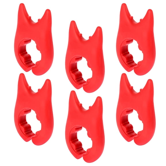 WHAMVOX 6Pcs Red Silicone Pot Lid Lifter Steam Release Stopper and Spoon Rest Tool