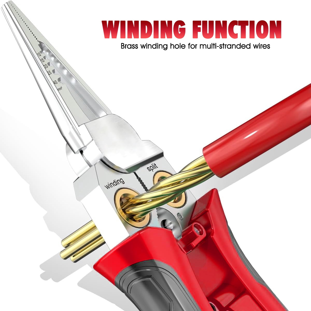 BUPMOVA 8-in-1 Wire Stripper/Cutter with Voltage Tester, Cable Strippers/Cutters with Plier, Crimper(12-250V), Splitting, Wire Stripping Tools for 10-18 AWG for Electrician Work, Car Repair, DIY Tool