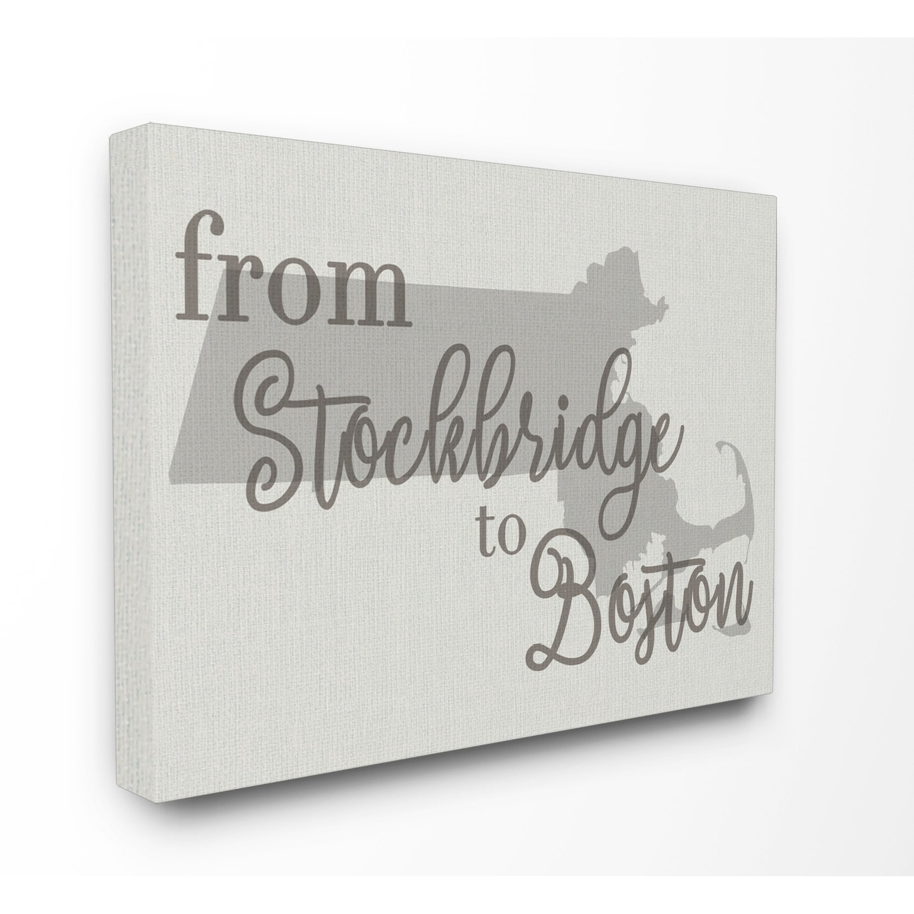 The Stupell Home Decor Collection From Stockbridge To Boston Typography Map Stretched Canvas Wall Art, 16 x 1.5 x 20