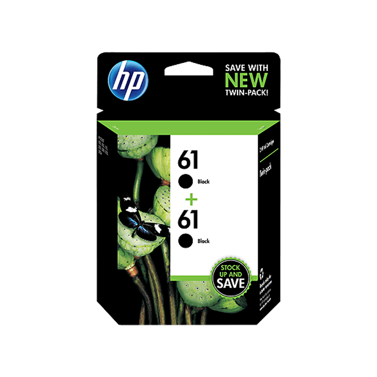 HP 61 Ink Cartridges - Black, 2 Cartridges (CZ073FN) - Walmart.com