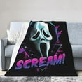 thumbnail image 4 of Super Soft Throw Blanket Halloween Horror Movie Blanket Screams Ghost-Face Blankets Bed Couch Decor for Men Women Adult Nap Bedroom Office Sofa Living Room Bedroom 50x60 in, 4 of 6