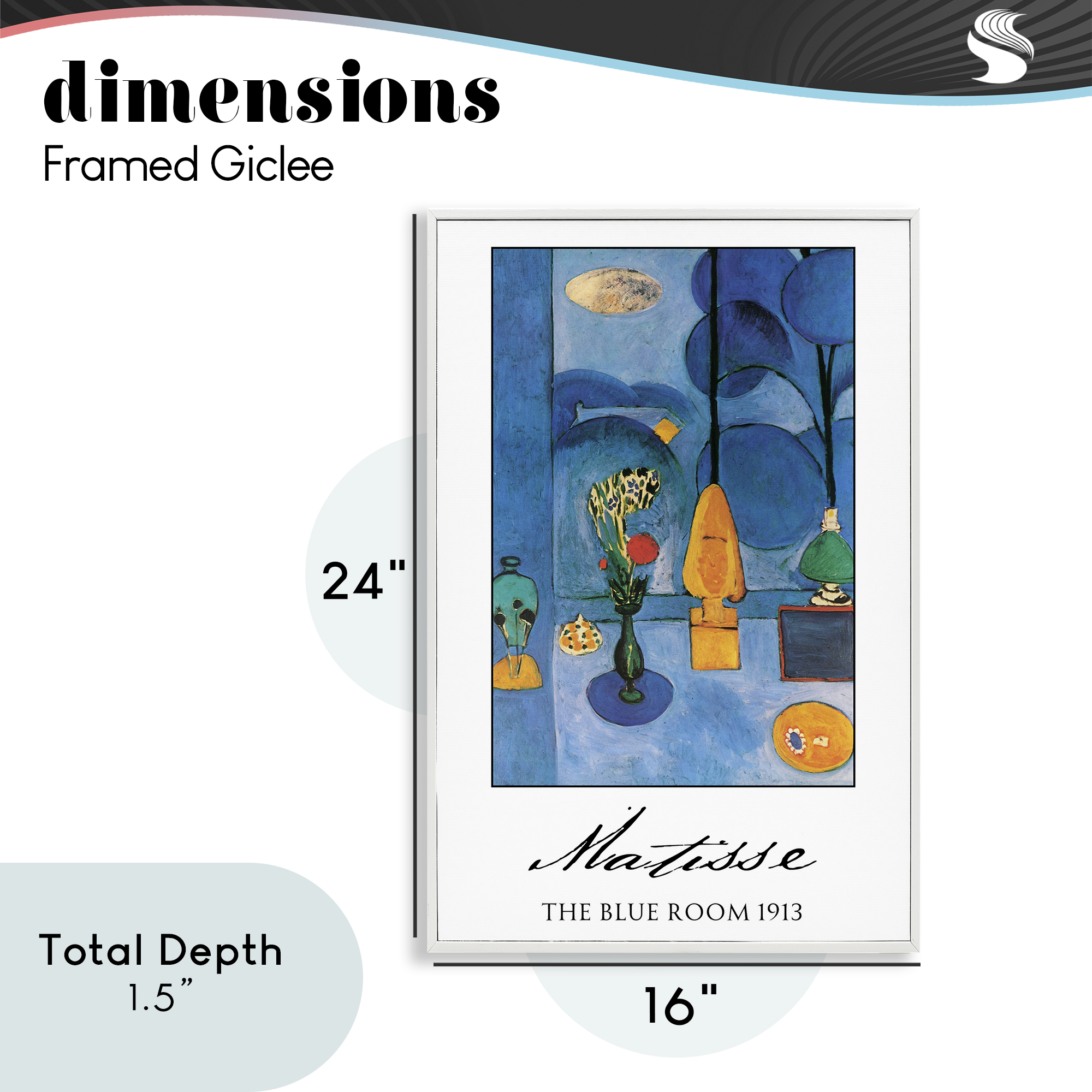 Matisse The Blue Room White Framed Giclee Art, design by Vintage Hustle