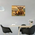 thumbnail image 3 of Highland Cow Wall Art Cow Landscape Pictures Wall Decor Cattle Canvas Farmhouse Print Artwork Home Decorations for Living Room Bedroom Bathroom Office Framed 16"x12", 3 of 6