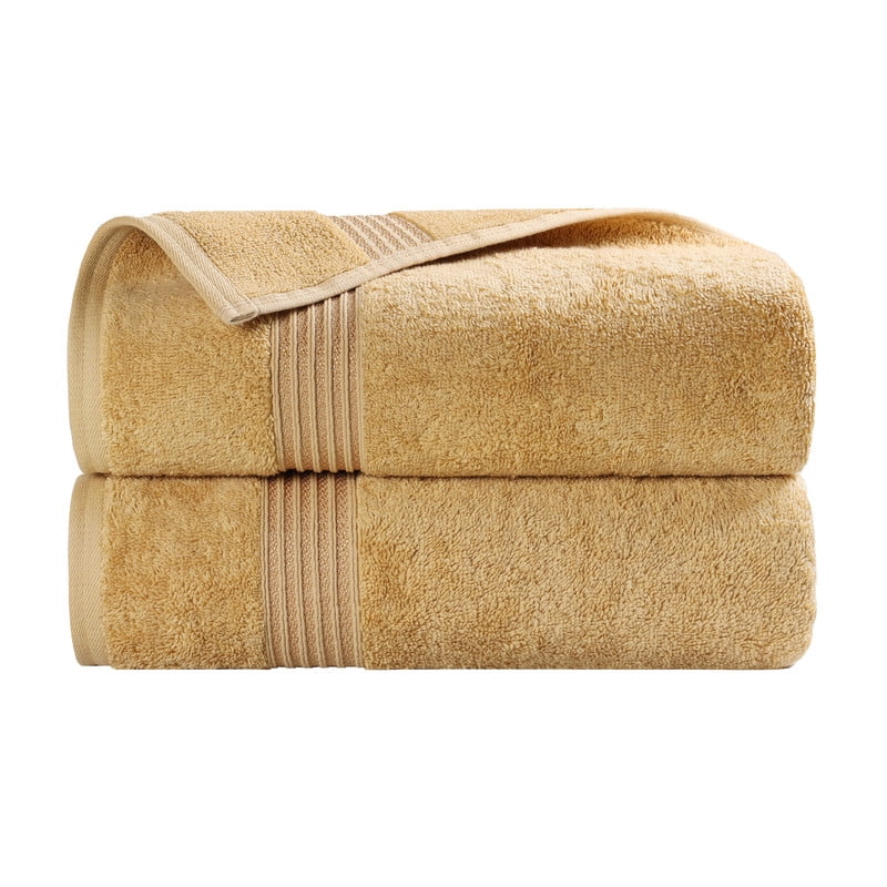 Superior Egyptian Cotton Absorbent Gold Bath Towel Set of 2