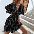 thumbnail image 4 of Baikeli Dresses on Sale Clearance for Women Women's Summer Comfort Fashion Printing Tie Long Sleeve V-Neck Dress Dresses for Women 2024, 4 of 5