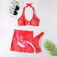 thumbnail image 4 of Snorda Women's 3 Piece Tie Dye Bikini Set Swimsuit Sexy Short Skirt With Chest Pad Without Underwire, 4 of 5