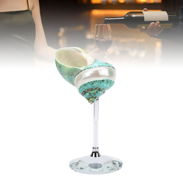 Conch Shell Wine Glass, Crafted Conch Shell Wine Glass Unique Handmade Goblet Seashell Cup From Shell and Plastic Unique Artwork for Wedding Party Bar