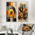 thumbnail image 1 of Designart "Retro Vibes in Colorful Vinyl I" Vinyl Records Framed Wall Art Set Of 2 - Multi-Color Fashion Gallery Wall Frame Set For Home Decor, 1 of 6