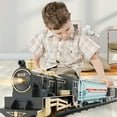 thumbnail image 2 of BESTSKY Train Set-Electric Train Sets for Boys Toddlers Classical Train Toys,Battery-Powered Locomotive Engine with Sound and Spray,3 Cars & 12 Tracks,Christmas Toy Train for Age 3-6 Years Old Kids, 2 of 7