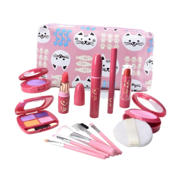 Kits de Maquillaje de Simulación CUTICAT Juguetes de Salón de Belleza 14 Piezas