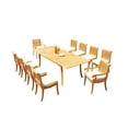 thumbnail image 3 of Grade-A Teak Dining Set: 10 Seater 11 Pc: 118" Rectangle Table And 10 Giva Chairs (2 Arm & 8 Armless Chairs) Outdoor Patio WholesaleTeak #51GV2411, 3 of 5
