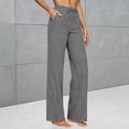 thumbnail image 4 of SAHFX Womens Linen Wide Leg Pants Versatile Trousers Baggy Trousers Pull-On Pants Summer Pants for Women Straight Leg Pants Long Pant Work Pants Dress Pants Casual Work Trousers, 4 of 9