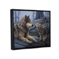 thumbnail image 2 of Stupell Industries Wolf & Cub Woodland Forest Animals & Insects Painting Black Floater Framed Art Print Wall Art, 2 of 5