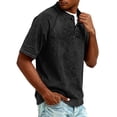 thumbnail image 4 of GrmtClth Mens Denim Shirts Vintage Short Sleeve Tee Casual Henley Tops Trend Button Down Blouse Black XL, 4 of 8