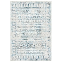 SAFAVIEH Tulum Flint Distressed Southwestern Area Rug, 6' x 9', Ivory/Teal