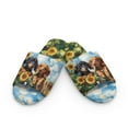 thumbnail image 2 of COEQINE Dachshund Sunflower Womens Fuzzy Slippers House Shoes Open Toe Indoor Slippers Soft Lightweight Quiet Fluffy Slides Machine Washable Footwear for Ladies Her Mom, 46-47, 2 of 7