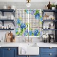 thumbnail image 2 of Curtains 63 Inch Length 2 Panels, Blue Hydrangea Grommets Window Treatment Curtain, Rustic Wooden Butterfly Spring Floral Thermal Curtains Drapes for Living Room/Bathroom, 2 of 9