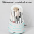 thumbnail image 2 of Pen Pencil Make Up Brush Storage Box Make Up Tool Tabletop Dust-proof 360° Rotating Organizer Compartment Living Room Office Bedroom Pink, 2 of 8