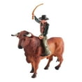 thumbnail image 4 of Figuras de pintadas a mano, modelo de juguetes de animales en miniatura, colección artesanal, figuras de acción detalladas realistas para Estilo C Sunnimix  Figura Toro con jinete, 4 of 8