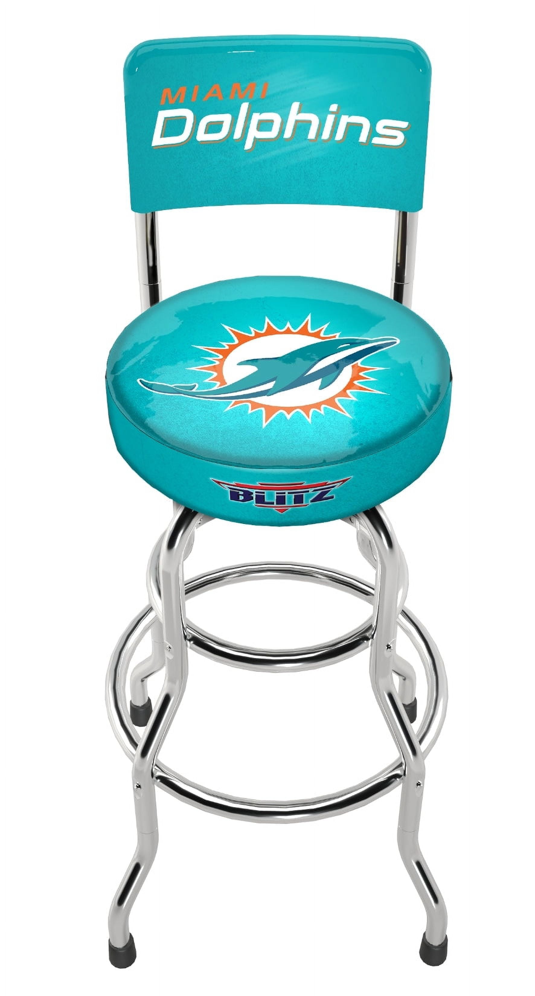 Miami Dolphins NFL Blitz High Back Adjustable Swivel Stool, Arcade1Up