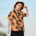 thumbnail image 2 of Xudanell Boys Button Down Shirt Holiday Beach Floral Tops Button up Holiday Shirts for Teens Orange 12-18 Months, 2 of 5