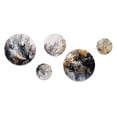 thumbnail image 2 of Designart "Delicate Brushstrokes Grey and Gold III" Abstract Marble Metal Wall Art Set of 5 Piece, 2 of 5