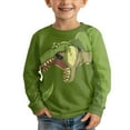 thumbnail image 3 of POLERO T-Rex Dinosaur Toddler Boy Long Sleeve Shirts 2-Pack Boys Brown Green Pullover T-Shirt Graphic Kids Soft Basic Tops for 15-16 Years, 3 of 6
