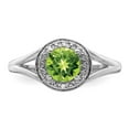 thumbnail image 5 of 925 Sterling Silver Polished Diamond and Peridot Ring Size 9 Measures 2mm Wide Jewelry for Women, 5 of 8