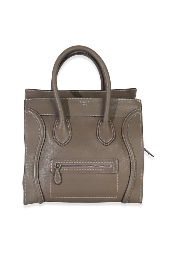 Pre-Owned Celine Souris Drummed Calfskin Mini Luggage Tote