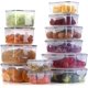 thumbnail image 1 of Juego de Recipientes para Alimentos con Tapa a Prueba de Fugas Apto para Microondas Nevera Cocina - Sin BPA, 1 of 4