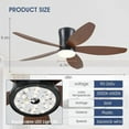 thumbnail image 5 of 42-Inch Brown Low Profile Ceiling Fan with LED Dimmable Light, Flush Mount, Remote/App Control, 5 of 20