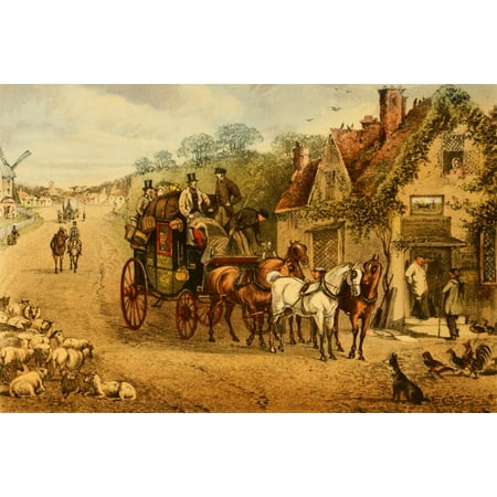 Henry Stock - Down the Road 1875 Stopped for rum & milk Canvas Art - Henry Alken (18 x 24)